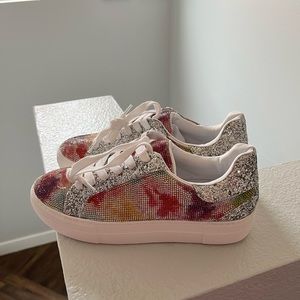 BETSEY JOHNSON LINDSAY BRIGHT MULTICOLOR rhinestone shoes